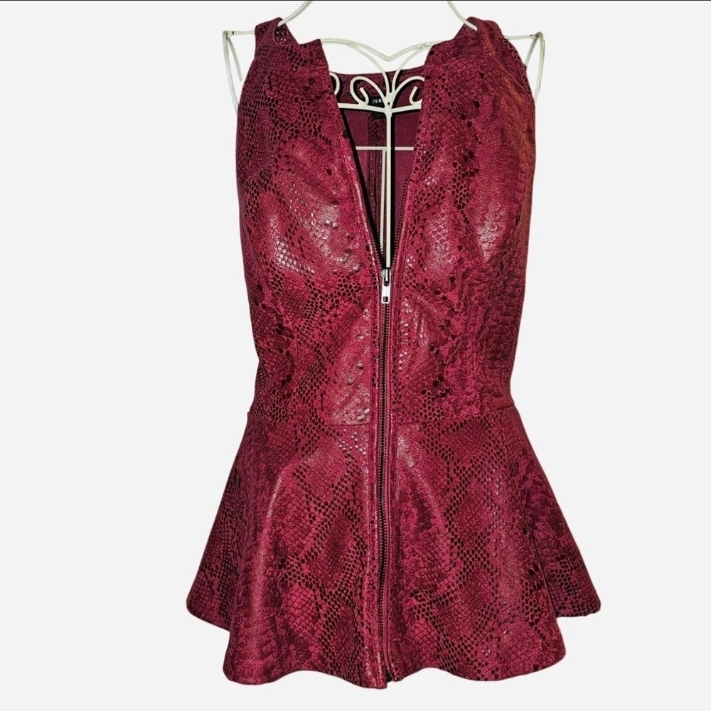 GUESS Snake Print Peplum Top